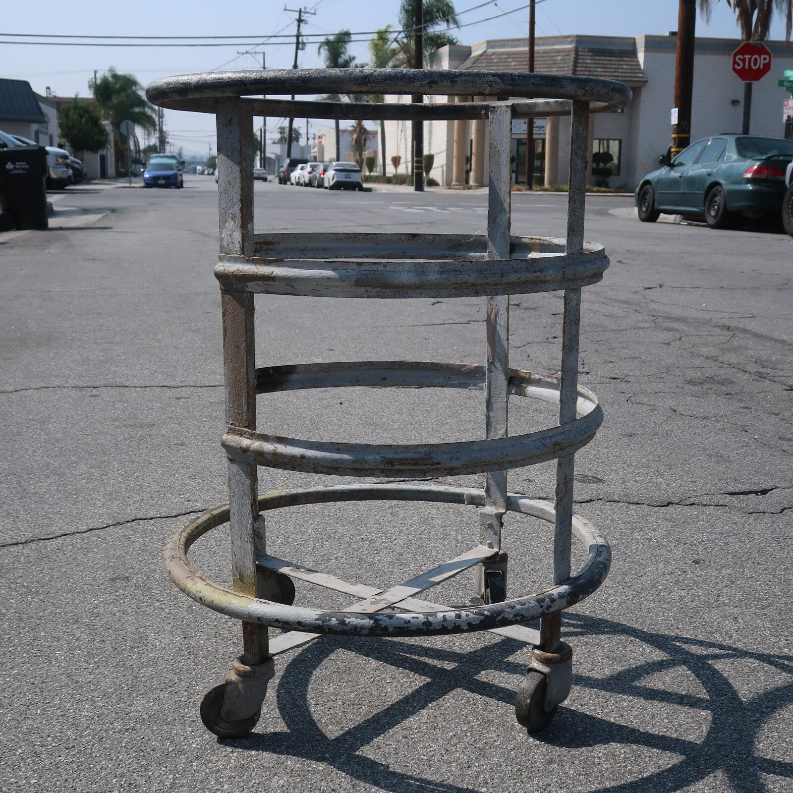 Industrial Cart Round Hamper Trash Can Dolly Wheels Colson Corp. Dia 24" x H 31"