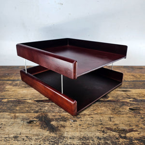 Carver Wood Products Solid Wood 2-Tier Desk Tray Set
