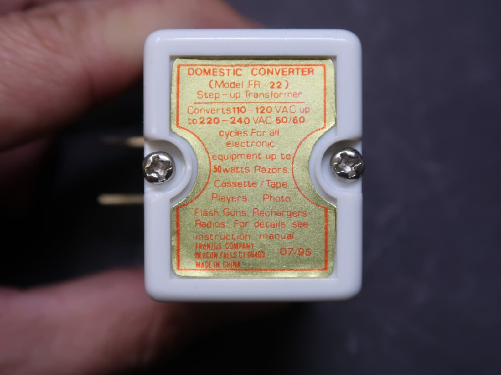 Franzus 50 Watt Reverse Electricity Converter Changes 110V to 220V Model FR-22