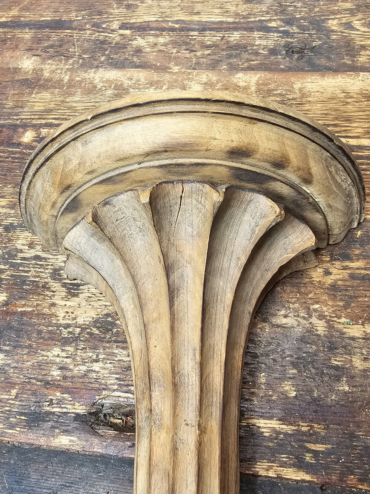 Vintage Hand Carved Italian Florentine Wood Shelf Bracket 9 5/8"H