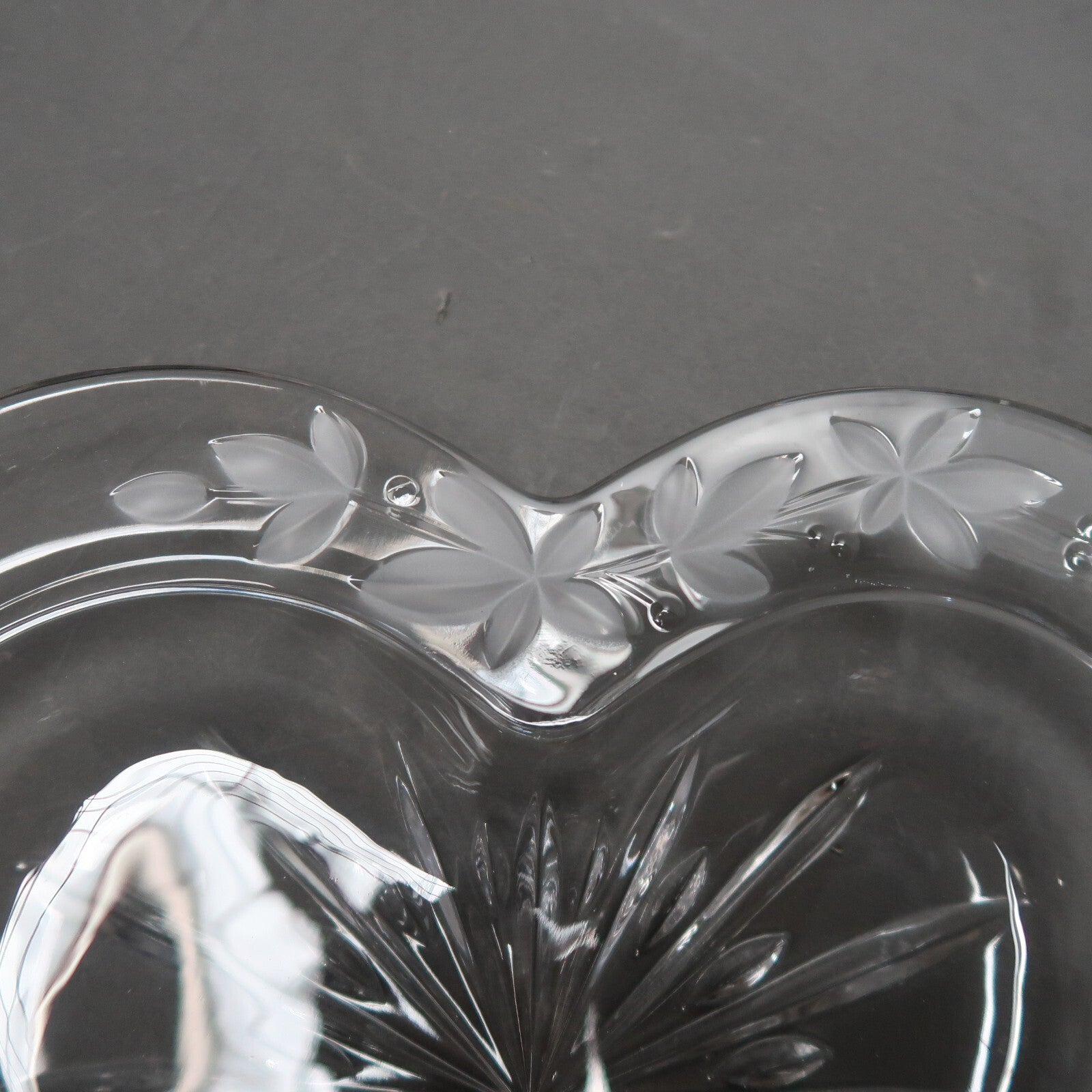 Heart Shape Glass Dish Trinket 12.5" x 12" x H 1"