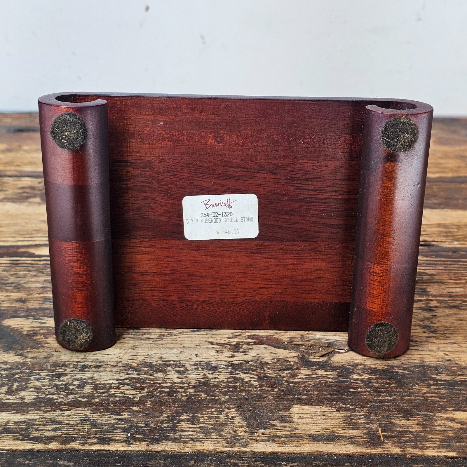 Small Rosewood Scroll Stand 7.25"L x 5"W x 1.5"H