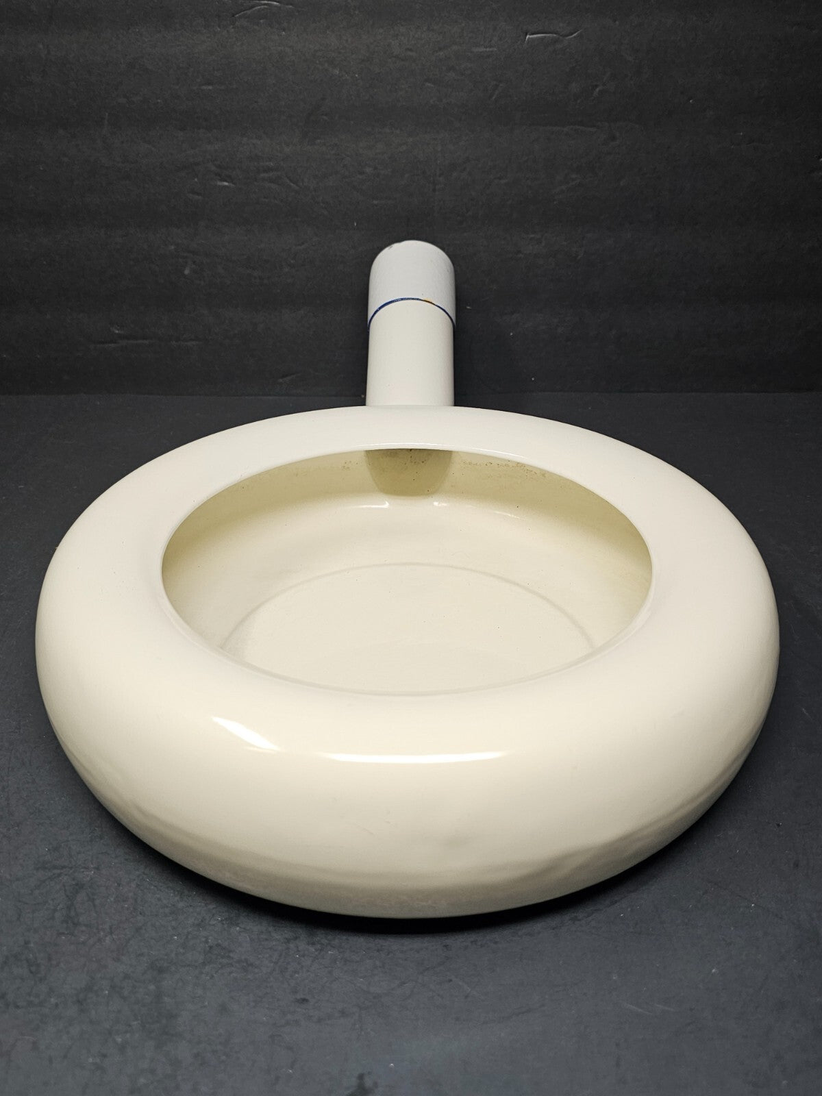 Vintage Swedish Army Hospital Enamelware Bed Pan With Steel Cap By Kockums