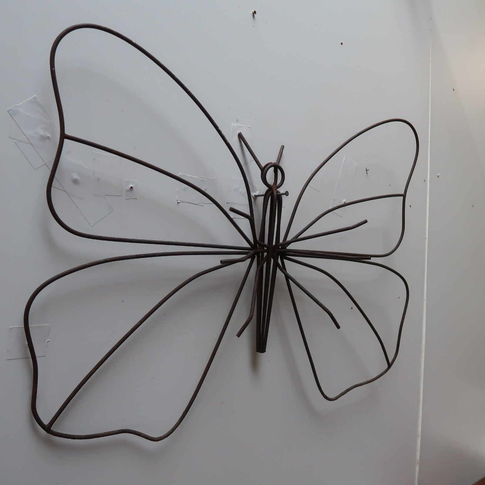 Large Wire Metal Butterfly Yard Garden Decor Outdoor Lawn Wall Art W 34" x H 26"