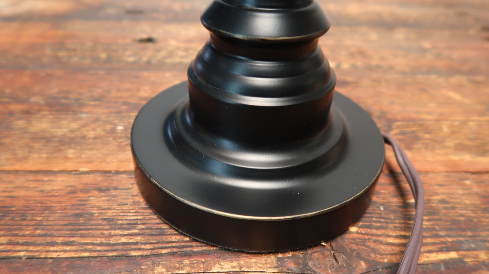 Black Metal Table Lamp 6" x 6" x H 17.5"