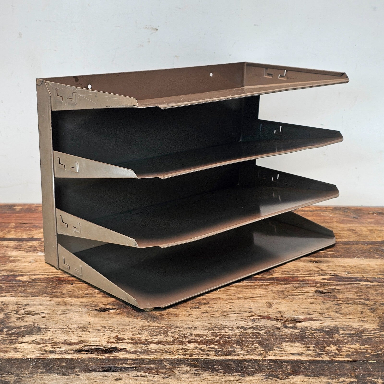 Vintage Hunt Lit-Ning 4-Tier Wall-Mounted / Desktop Steel File Organizer