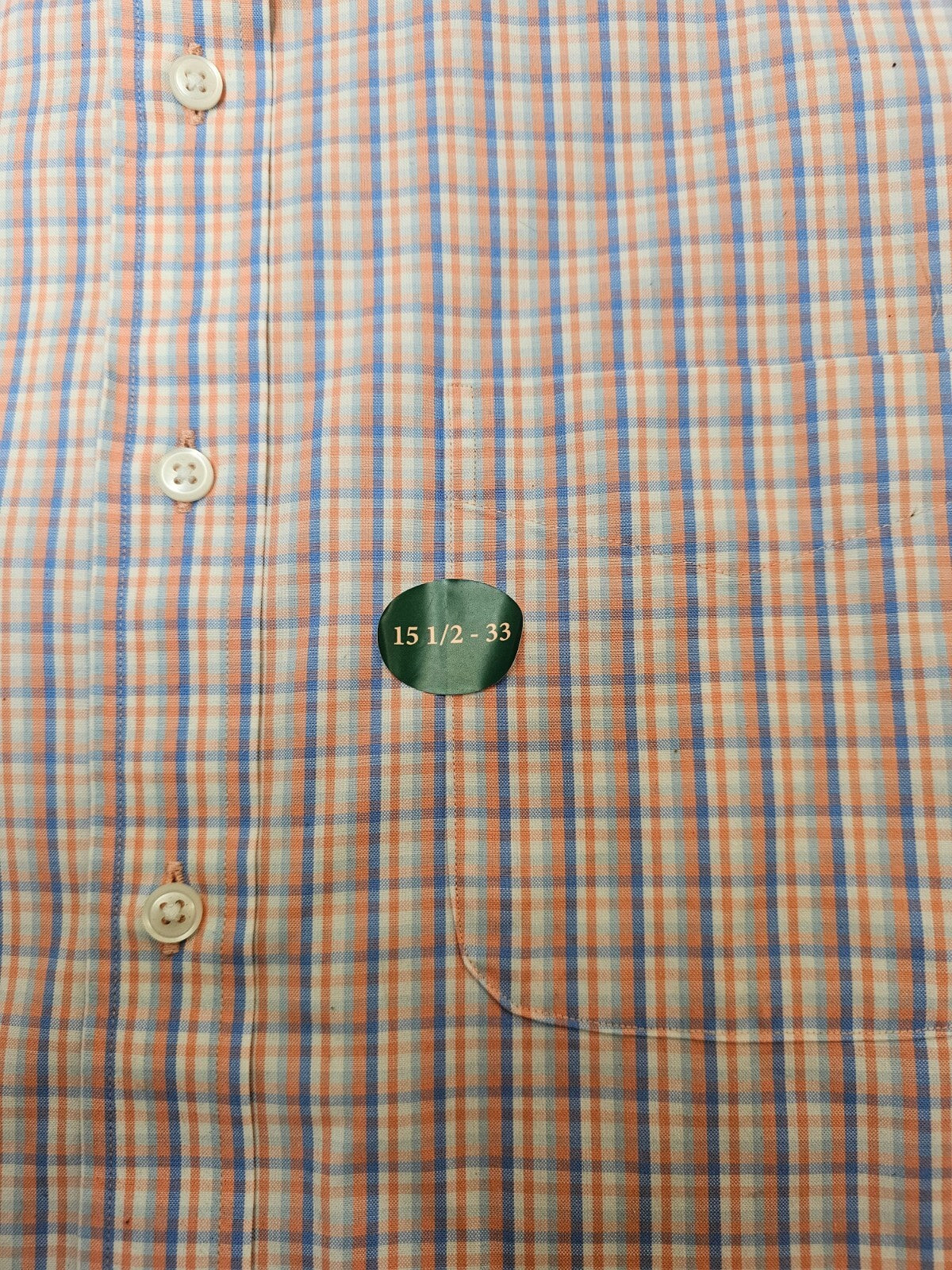 L.L. Bean Oxford Shirt Men's 15 1/2-33 Traditional Fit Plaid Long Sleeve NWT