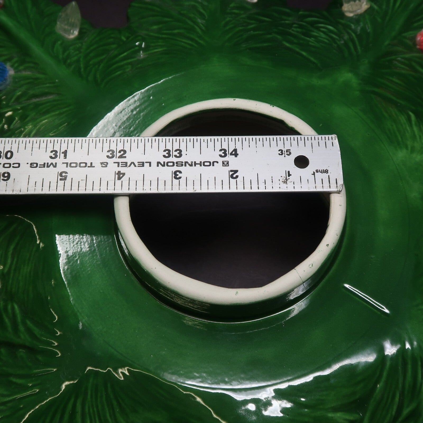 Vintage Alberta's Mold Green Ceramic Christmas Tree Extra Branch Layer L 16.75"