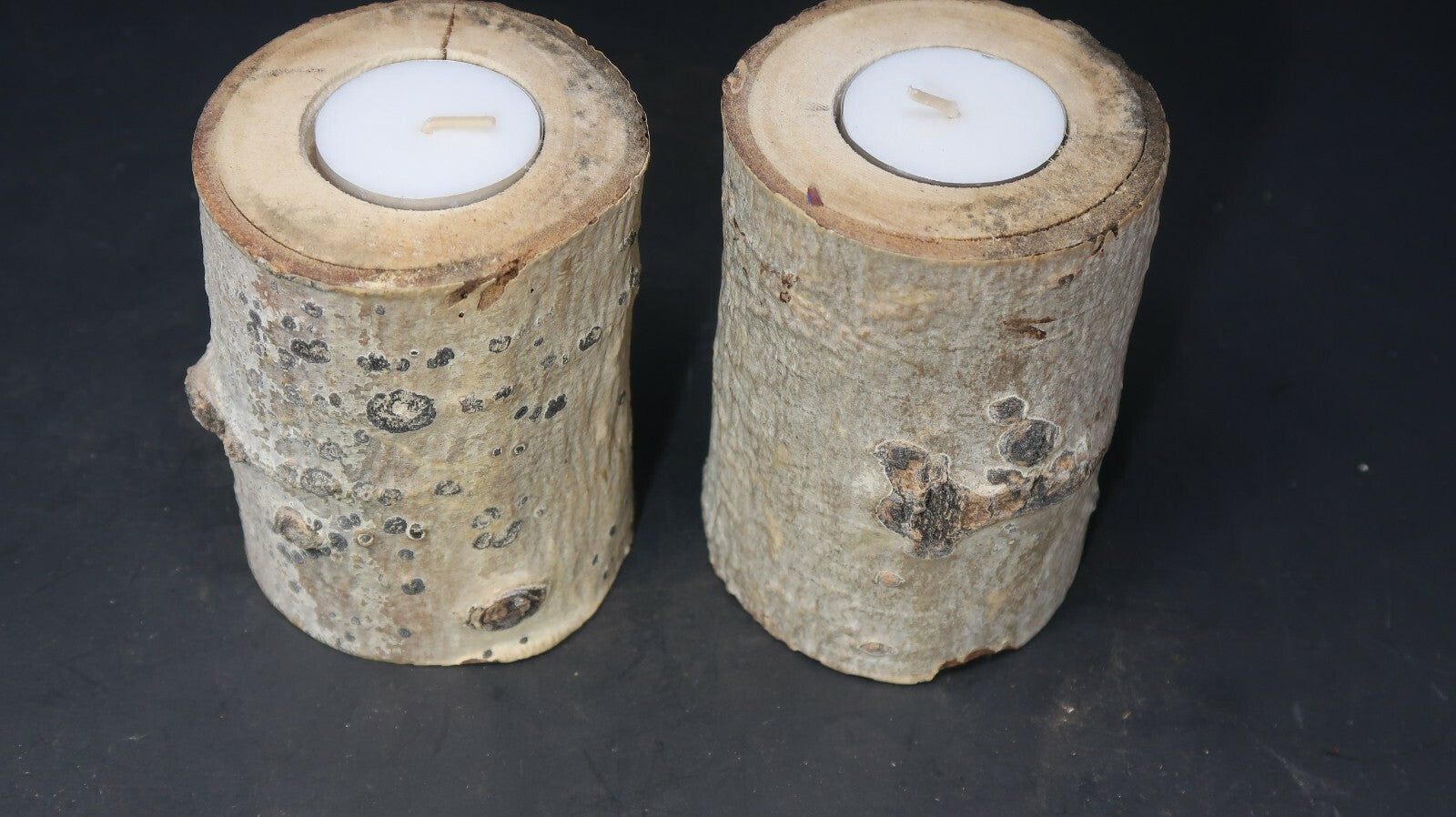 Set of 2 Birch Tree Candle Holders