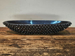 Modern Design Oval Spiked Ceramic Bowl 8.25"W x 23"L x 3.75"H