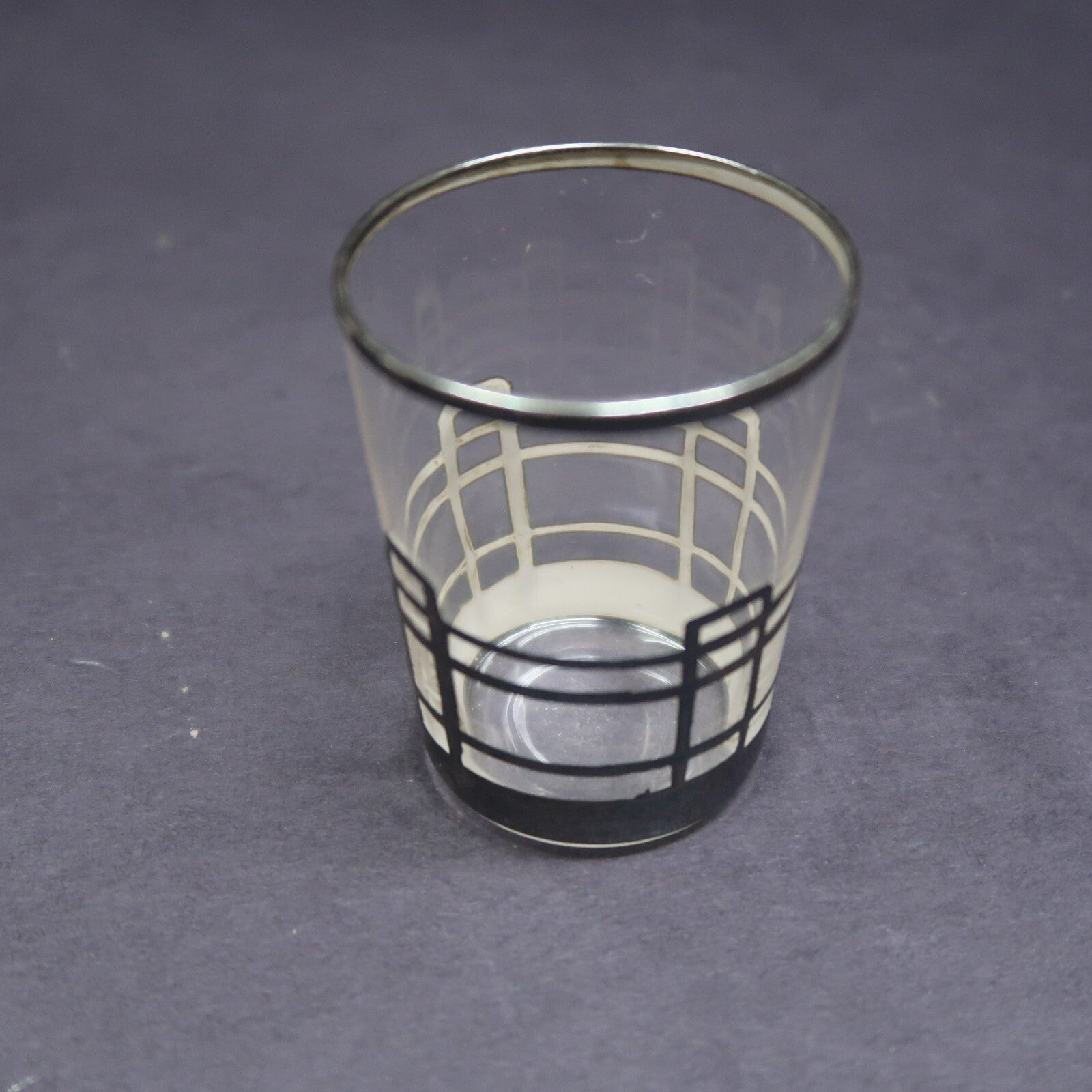 SIlver Rimmed Shot Glass H 2.3"