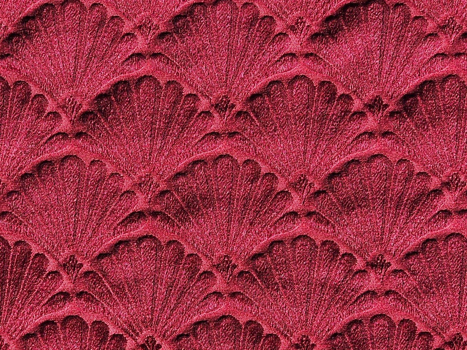 F. Schumacher Co. Vintage Shell Pattern Fabric Burgandy 55" w x 6 ft