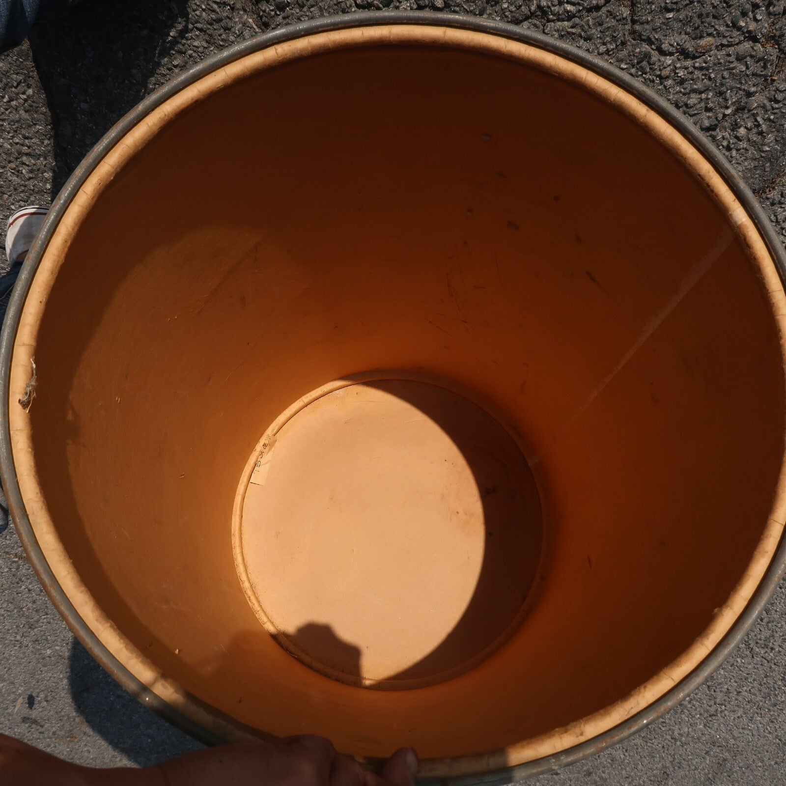 Vintage Calco Fiber Drum Barrel Storage With Lid 19" Diam. 31" Tall
