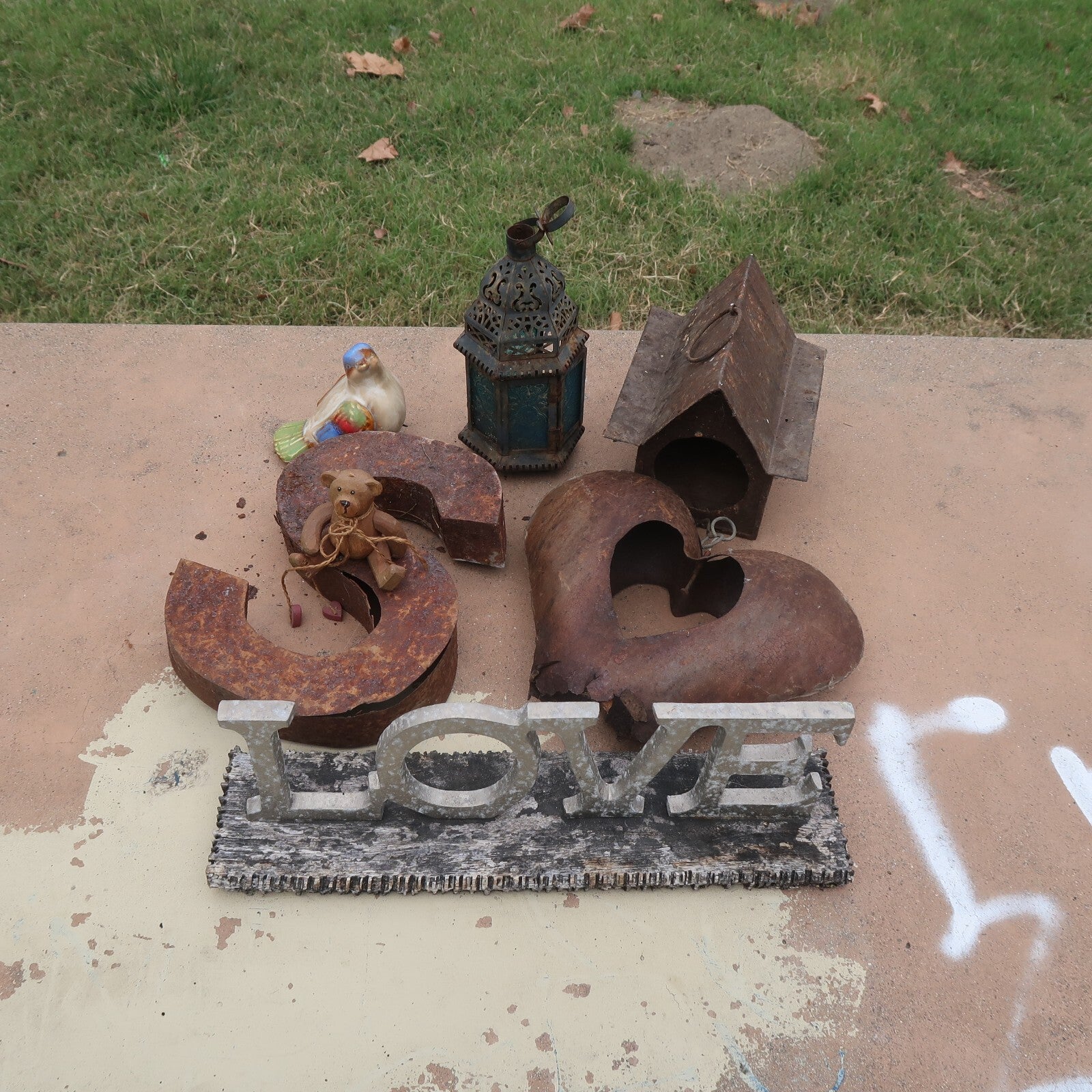 Lot of Rustic Garden Decor 7pcs