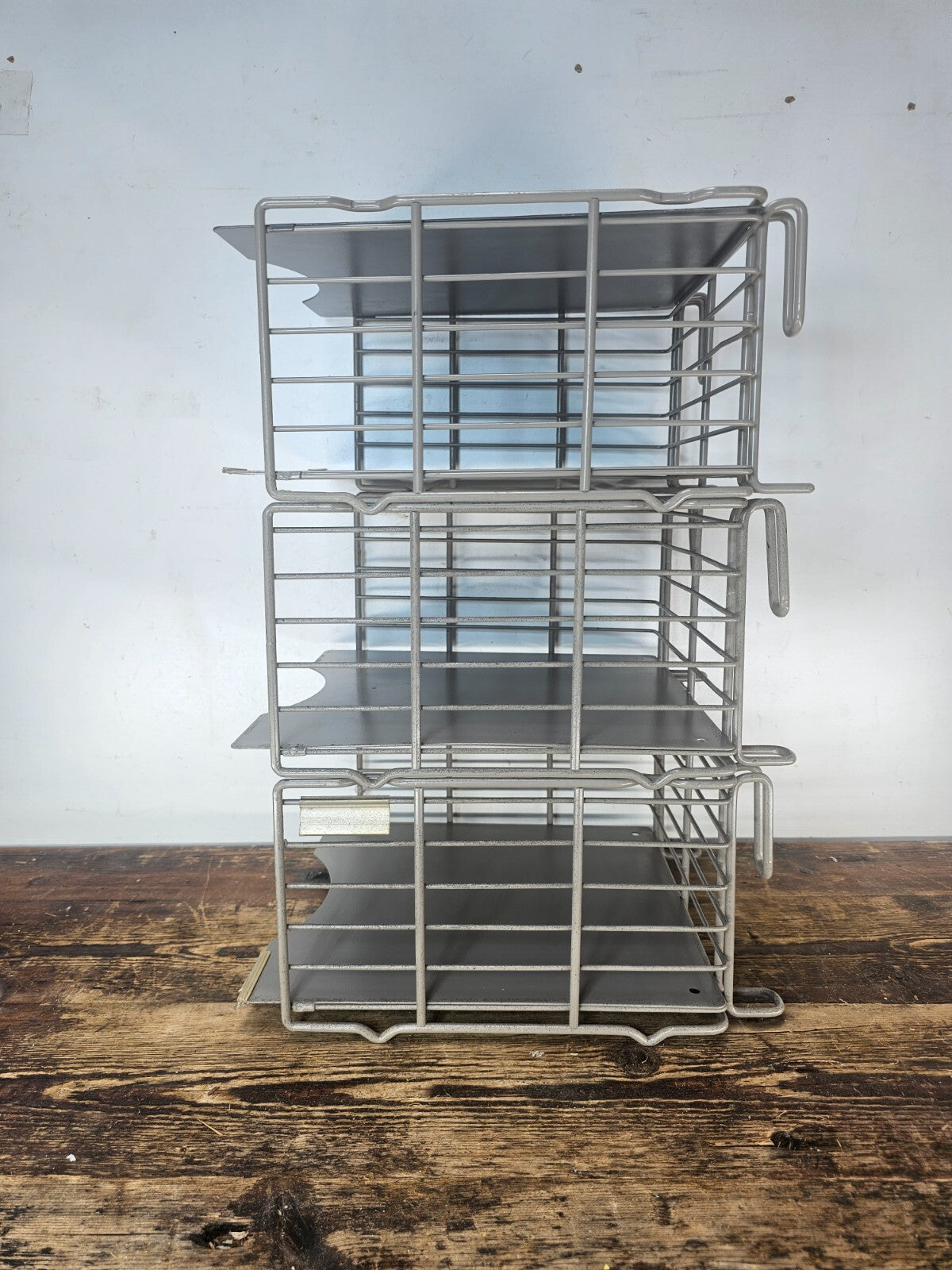 Vintage Steel Wire Stackable / Wall Mountable Storage Basket Organizer Set