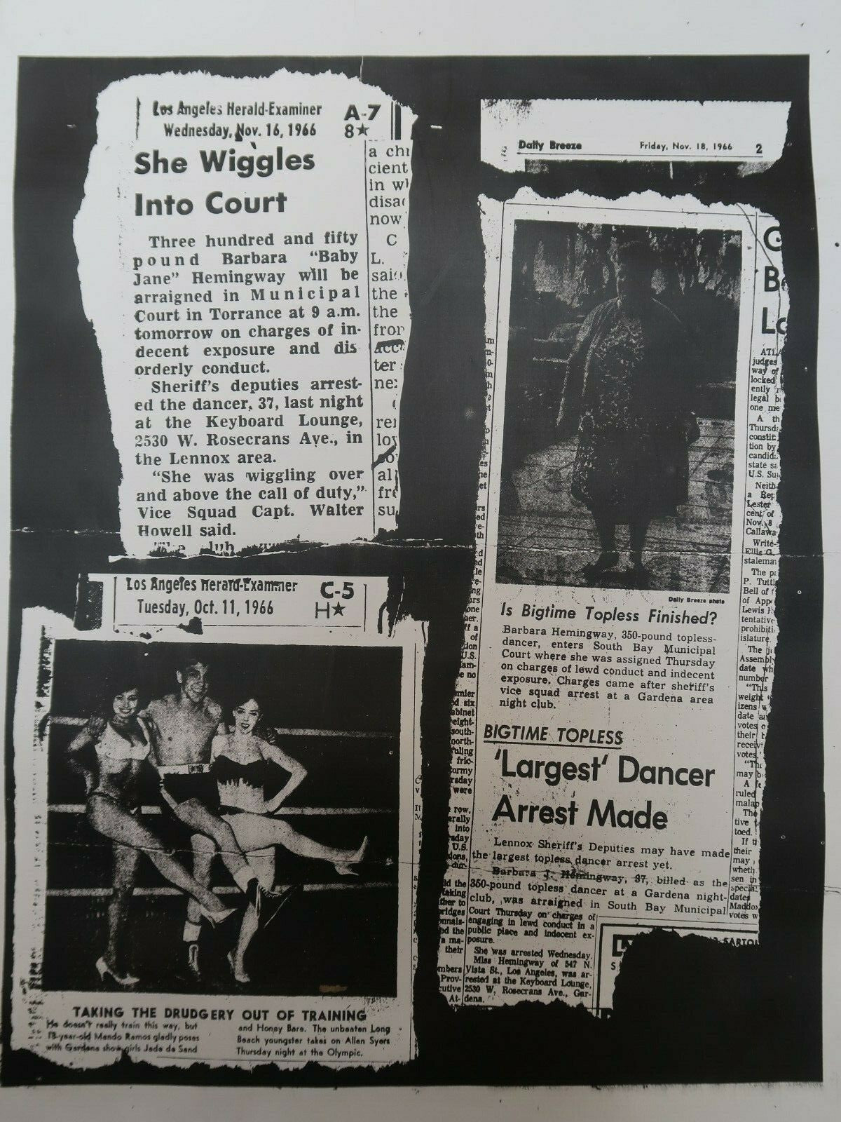 Vintage 350lb Topless Dancer " Barbara Hemingway " Burlesque Dancer Stripper