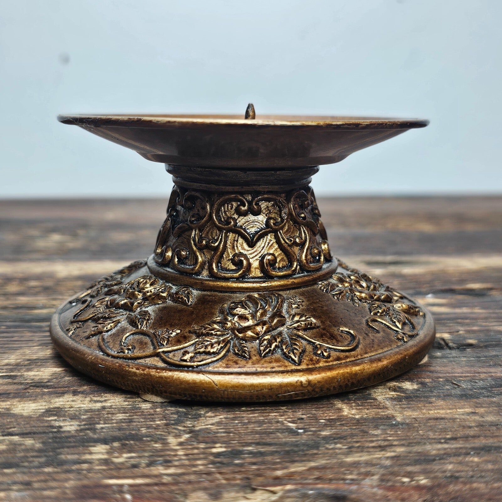 Ornate Asian Style Resin Candle Holder