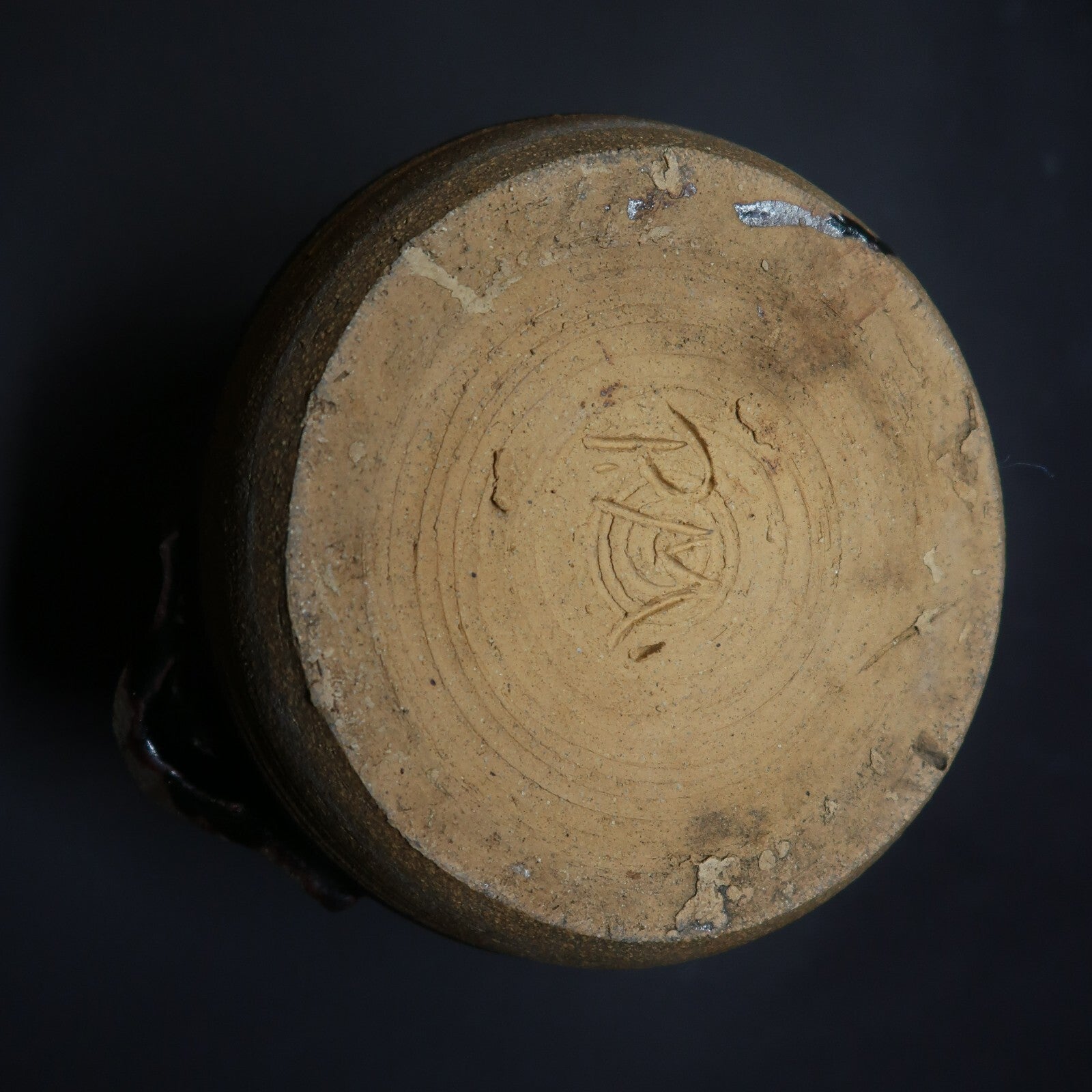 Handcrafted Black Clay Pot Signed By Artist