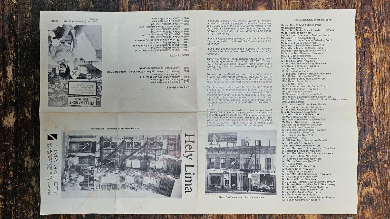 Hely Lima Signed -  New York Facades, 1981 - 1982 - Exhibition Poster
