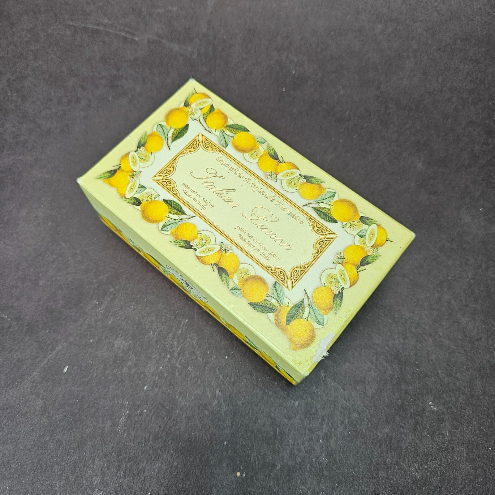 Saponificio Artigianale Fiorentino Boxed Italian Lemon Scented Soap 10.5 oz.