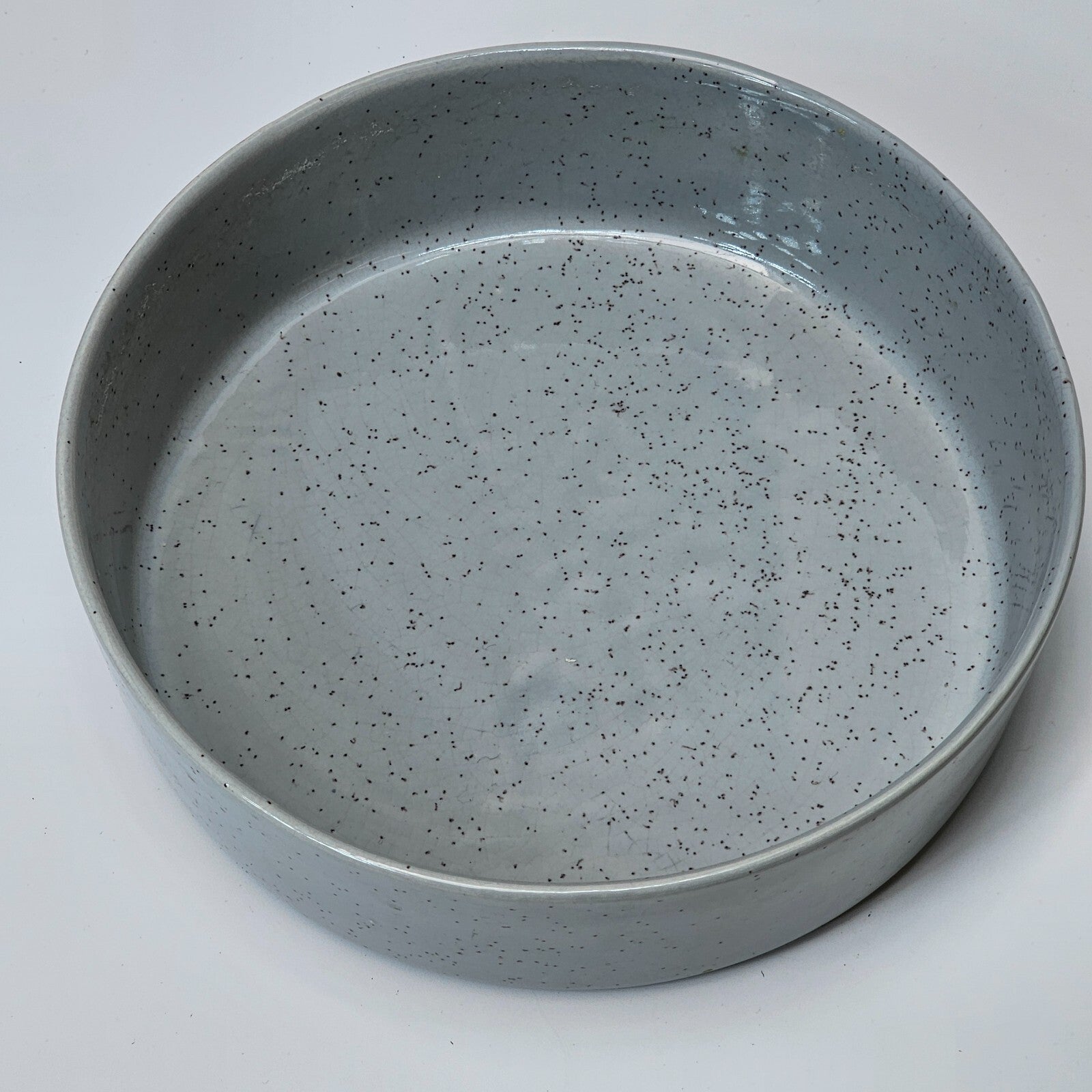 Vintage Maurice Of California Ceramic Pet Bowl / Trinket Light Gray Speckles