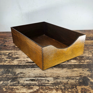 Vintage Walnut Deep Desk Tray / Document Organizer  (1950s-1960s) 4.25"H