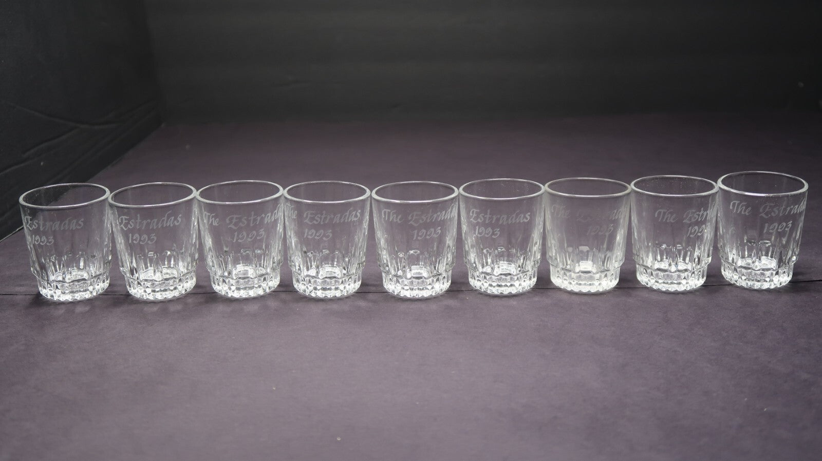 Lot of 9 Arcoroc France 2" Shot Glass “The Estradas 1993”