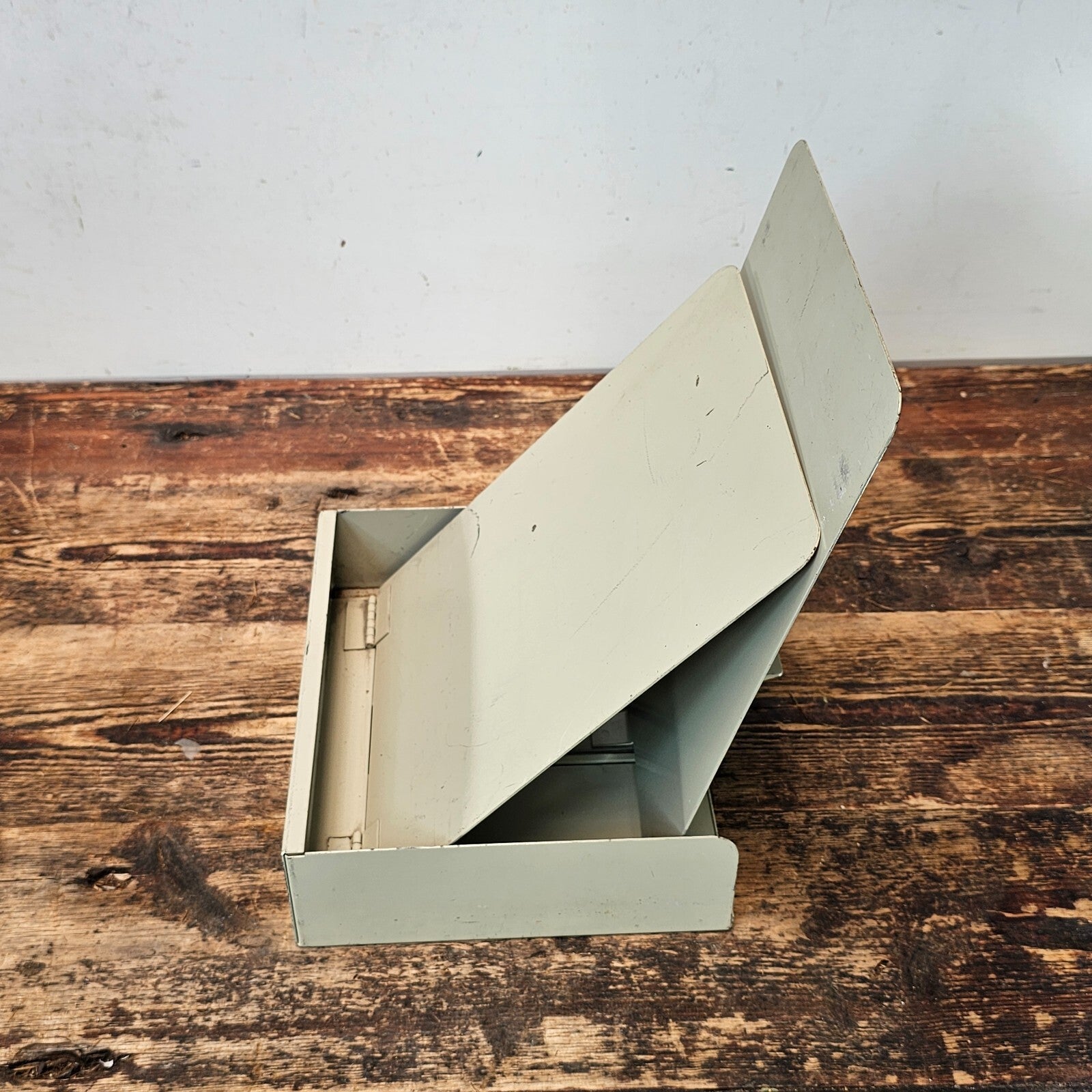 Vintage Mid-Century Metal File Organizer in Light Beige