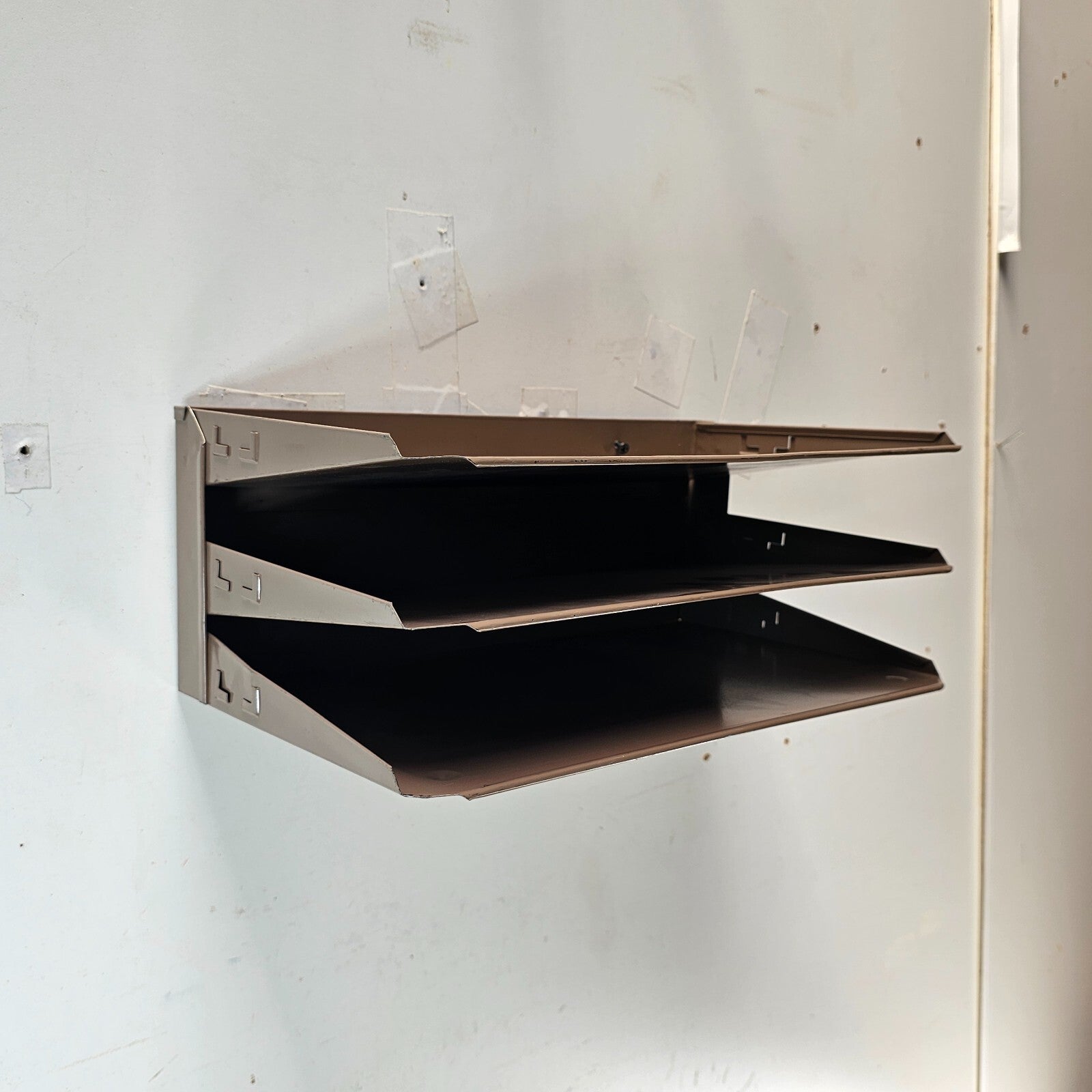 Vintage LIT-NING 3-Tier Wall-Mounted / Desktop Steel File Organizer