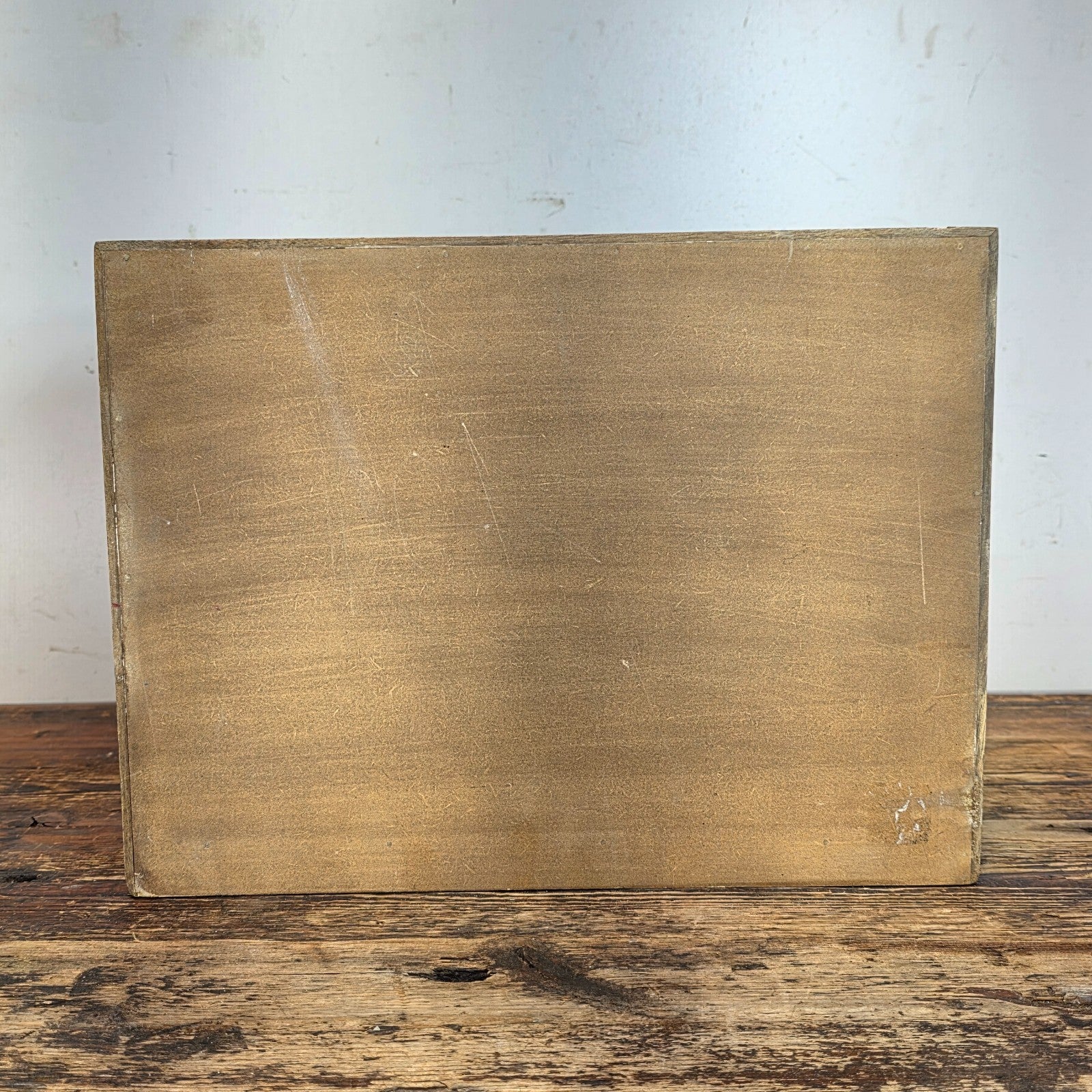Rustic Wood 6-Cubby Wall Shelf / Desktop Organizer with Metal Label Holders