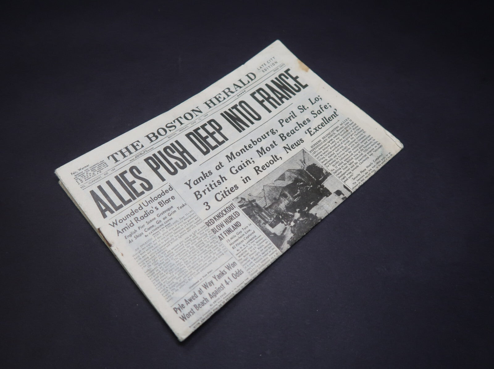 The Boston Herald Late City Edition 1944 June 12 Allies Push Deep Into France