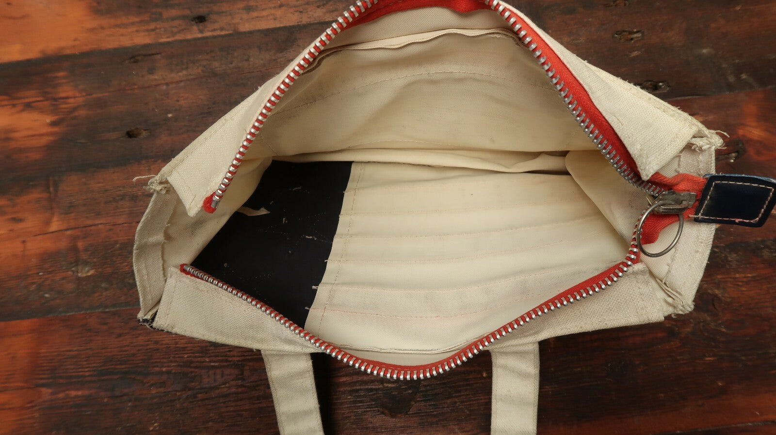Vintage American Flag Canvas Handbag 12.5" x 8.5" x 4" Drop 9"