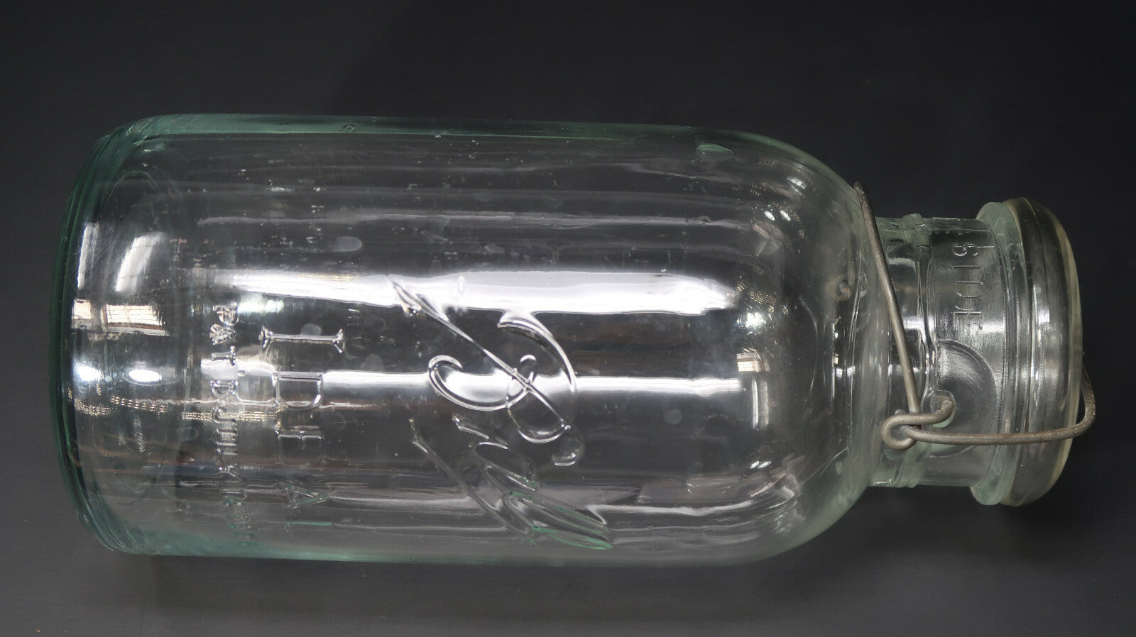 Vintage Ball IDEAL Glass Canning Jar Wire Bail No.9 H10"