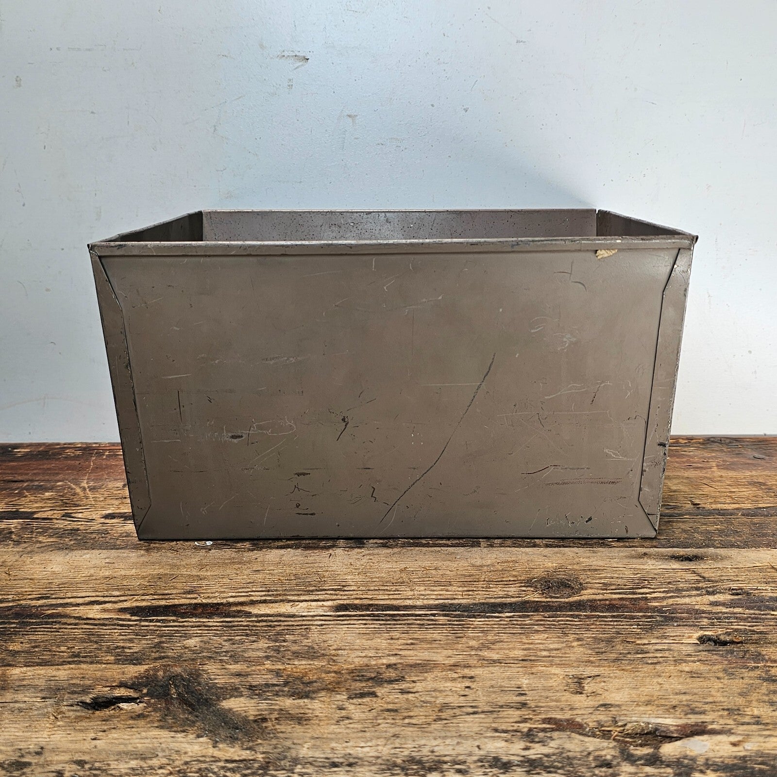 Vintage Industrial Metal Storage Bin by Hunt Manufacturing Co.