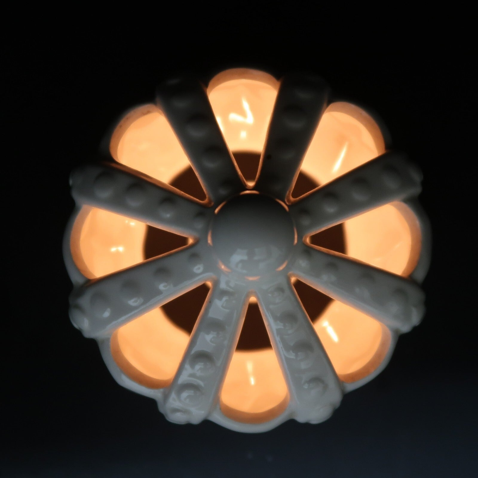 White Crown Tealight Holder Porcelain Candle Cover 4" x 4" x H 4.25"