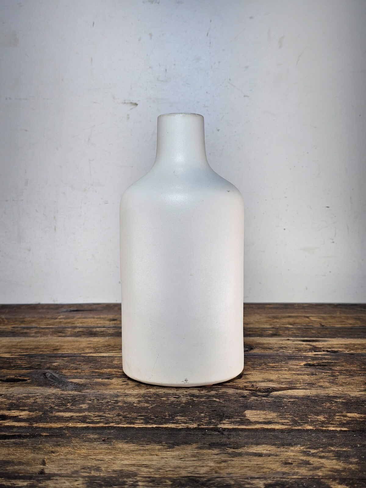 West Elm White Ceramic Vase Bottle 4.25"Diam x 9"H