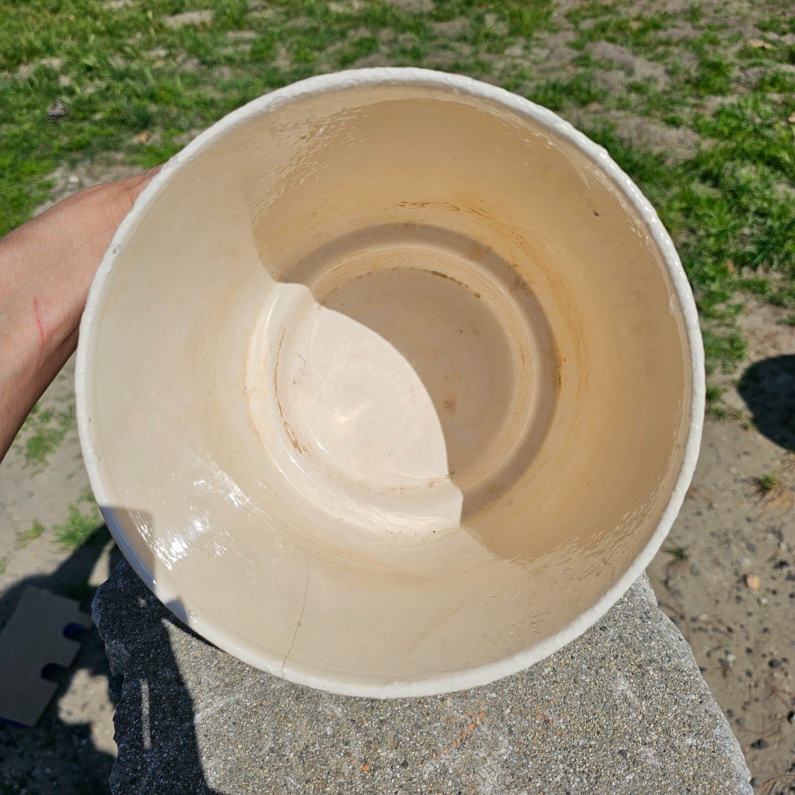 Jenkins Ceramics MFG California Art Pottery White Glazed Ceramic Flower Planter