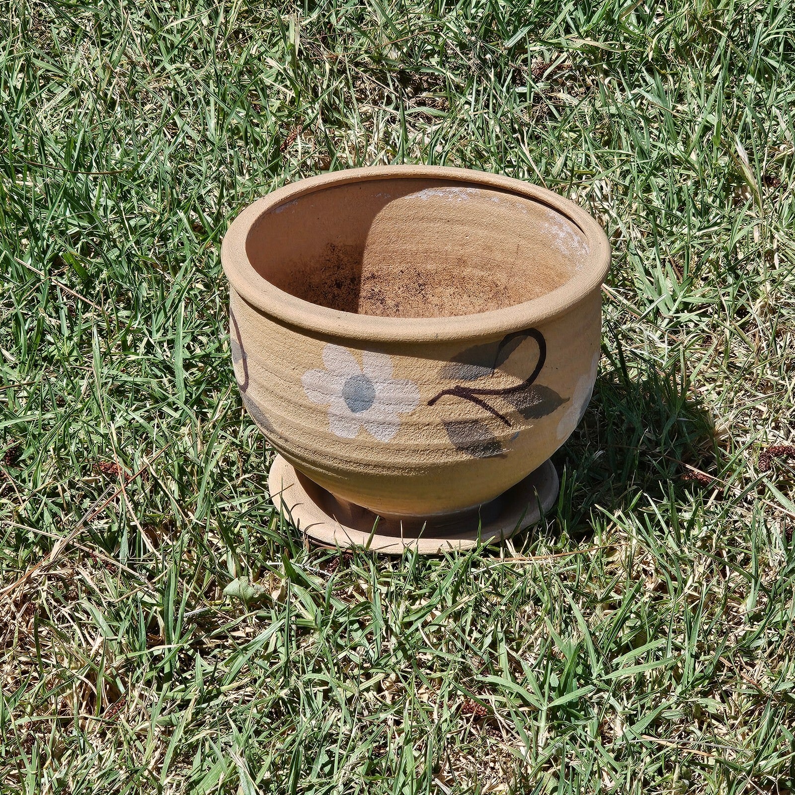 Flower Pot Planter And Saucer 6.25" Dia x 5.25" H