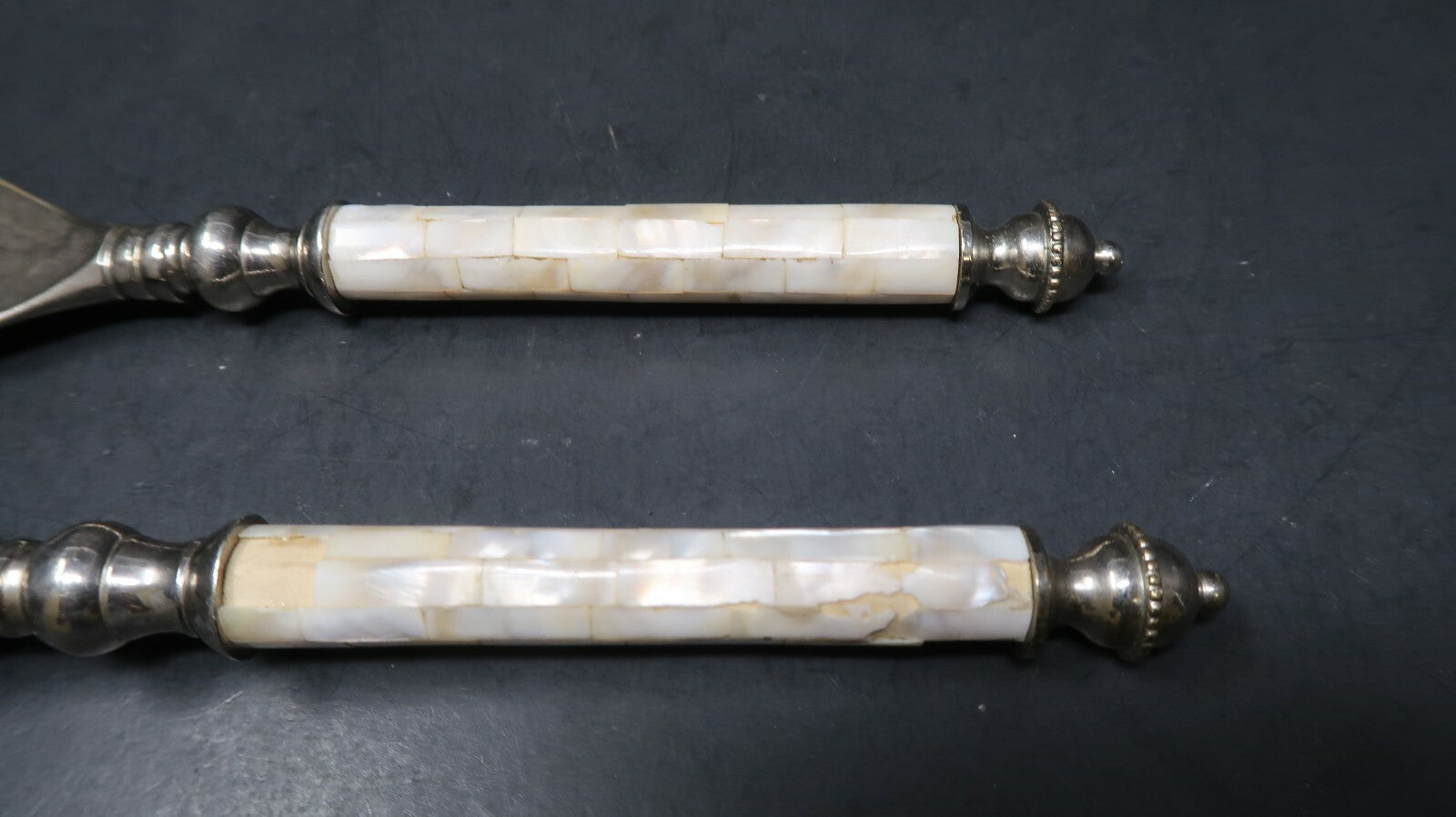 Vintage Silverplate Salad Server Set Fork & Spoon (Sold As Is)