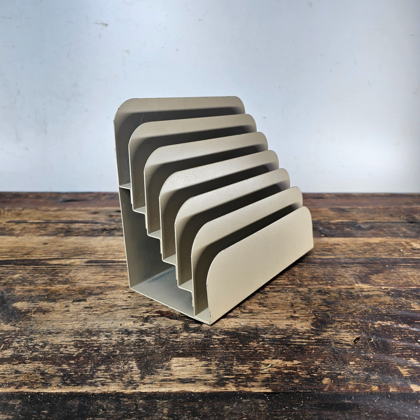 Vintage Buddy Products Small Inclined 6 Compartment Desktop File Organizer