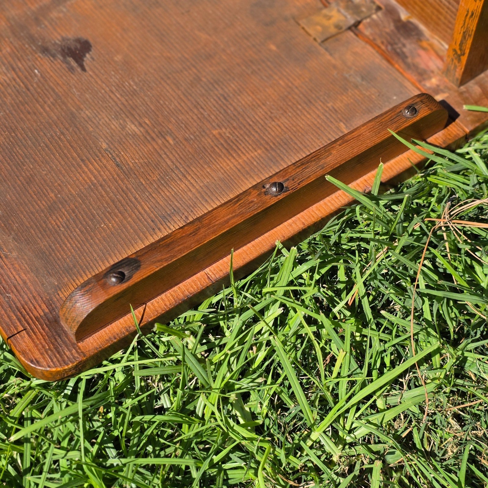 Arts & Crafts / Mission Style Drop Leaf Table Solid Pine & Oak Hand Carved c1930