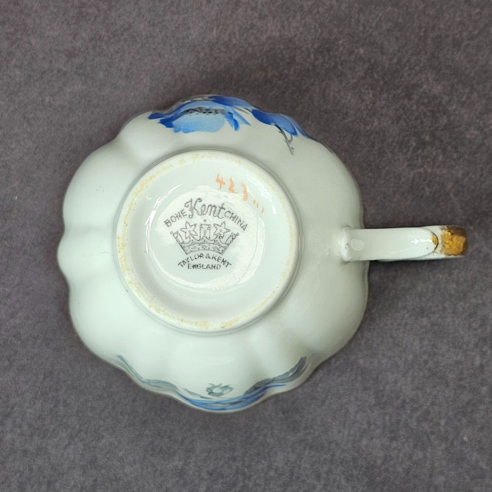 Vintage Taylor and Kent Gold Trim Teacup & Saucer Set From England