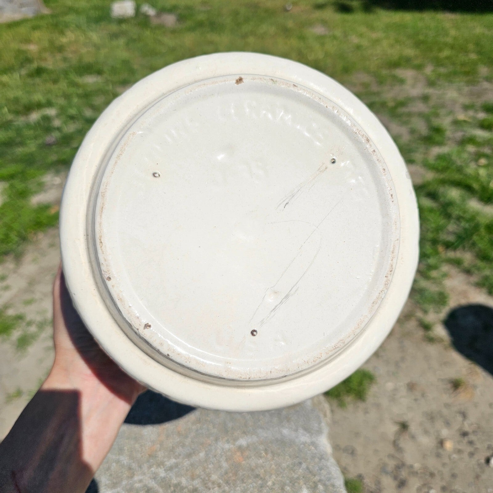 Jenkins Ceramics MFG California Art Pottery White Glazed Ceramic Flower Planter