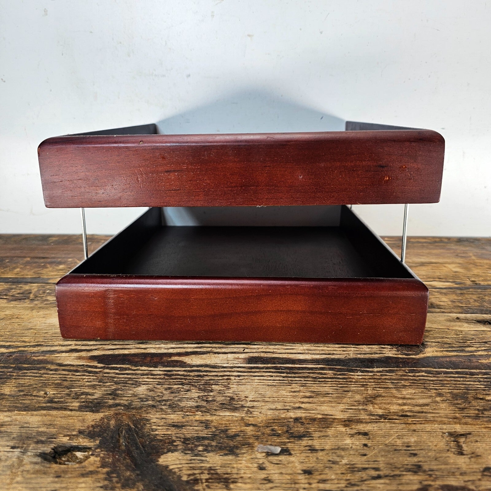 Carver Wood Products Solid Wood 2-Tier Desk Tray Set
