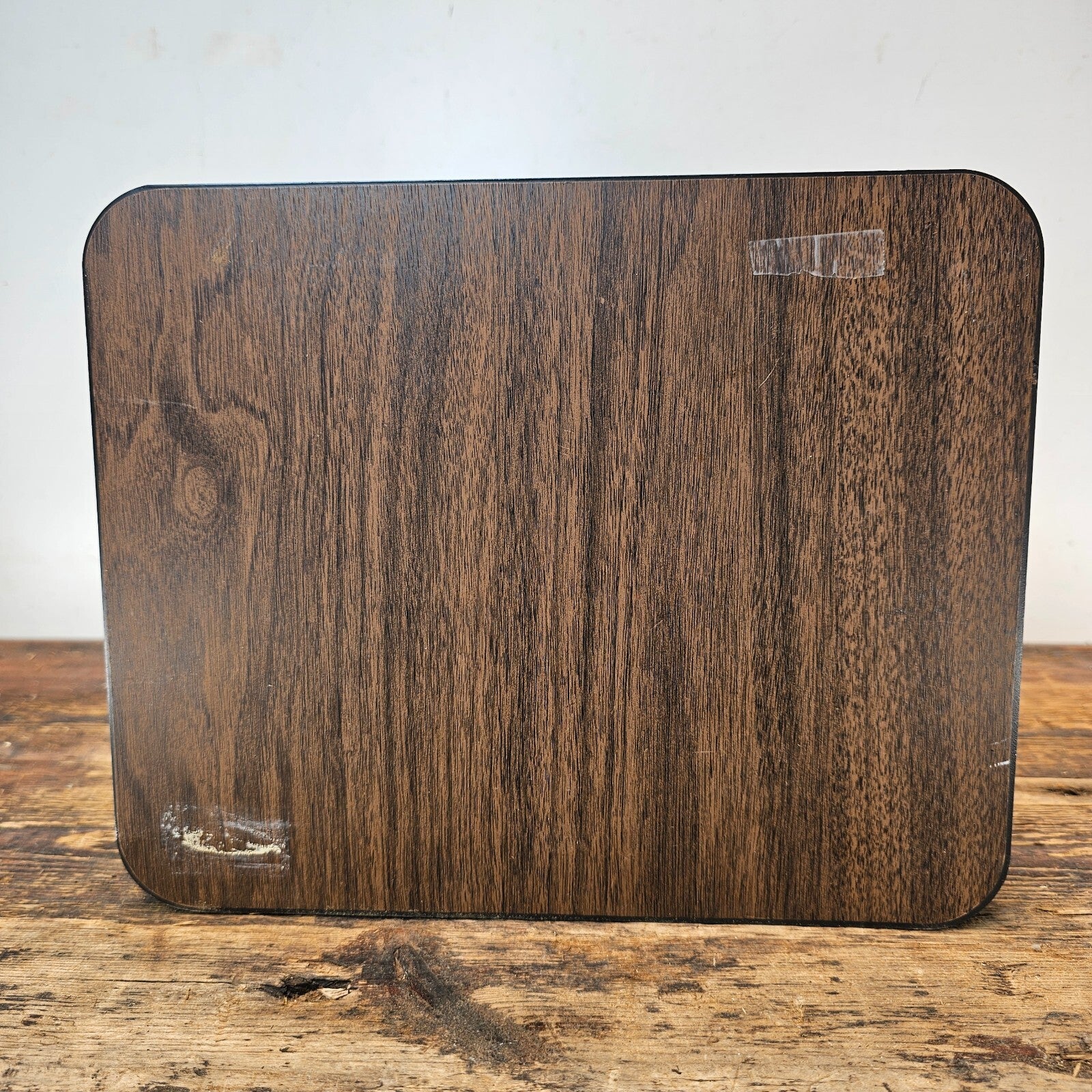 Vintage Mid-Century Desk Organizer with Wood Grain Finish