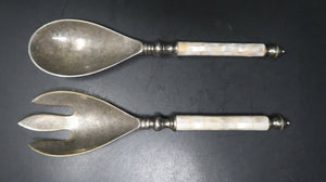 Vintage Silverplate Salad Server Set Fork & Spoon (Sold As Is)