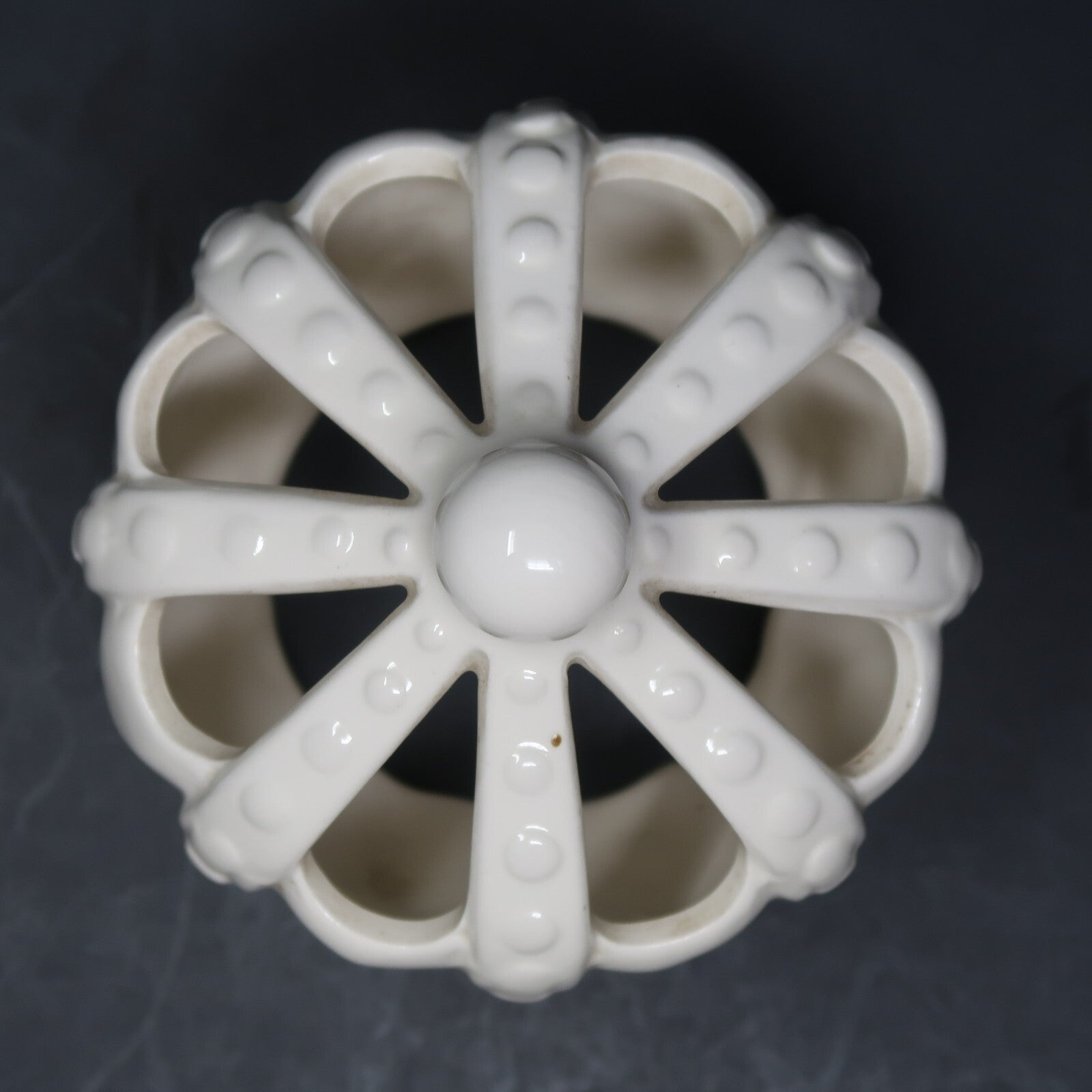 White Crown Tealight Holder Porcelain Candle Cover 4" x 4" x H 4.25"