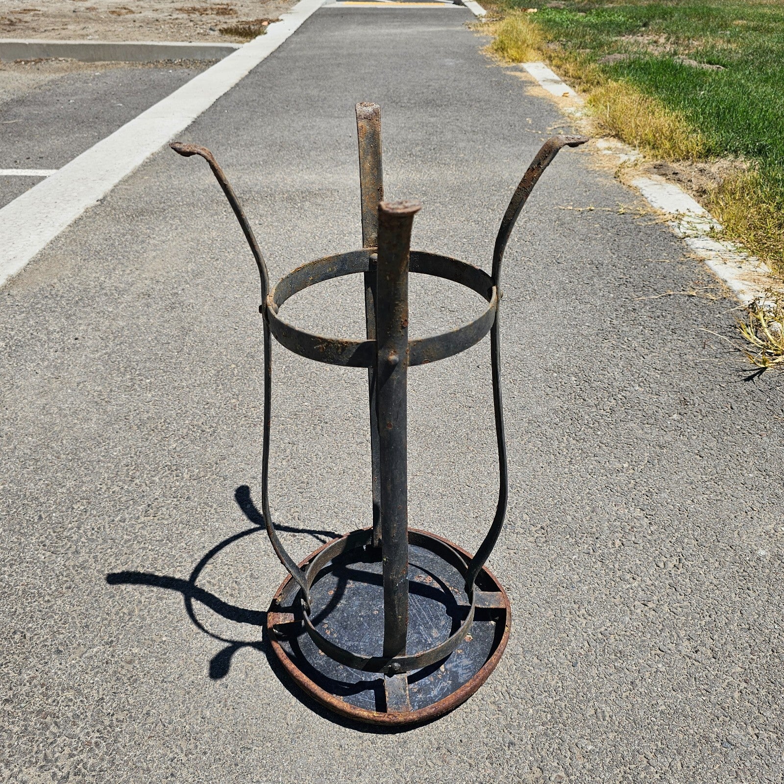 Rustic Metal Stool / Plant Stand 11.5" x 11.5" x 24" H