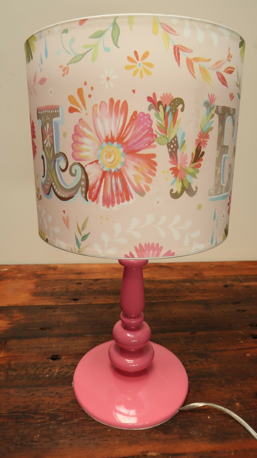 Oopsy Daisy Fine Art For Kids Table Lamp " Love "