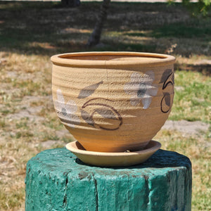 Flower Pot Planter And Saucer 6.25" Dia x 5.25" H